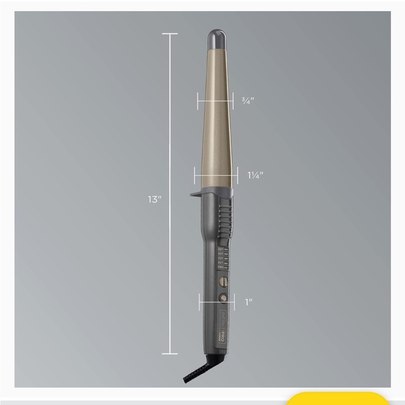 INFINITIPRO BY CONAIR Tourmaline Ceramic 1 1/4 - 3/4 inch Curling Wand, - Picture 8 of 9